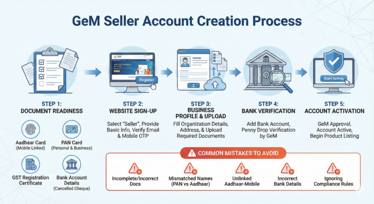 Read more about the article How to Create a GeM Account (Simple Step-by-Step Guide for New Sellers)